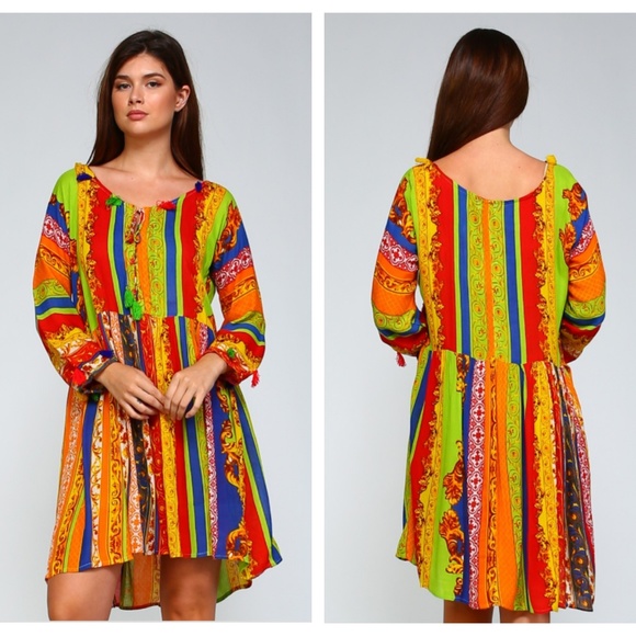 Multi Color FUN Plus Size Boho Tunic - Picture 4 of 4